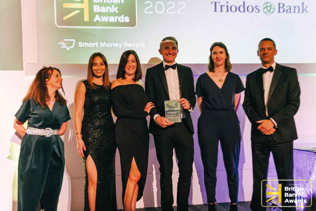 Triodos Bank UK accepting the award for 'Best Ethical Provider'